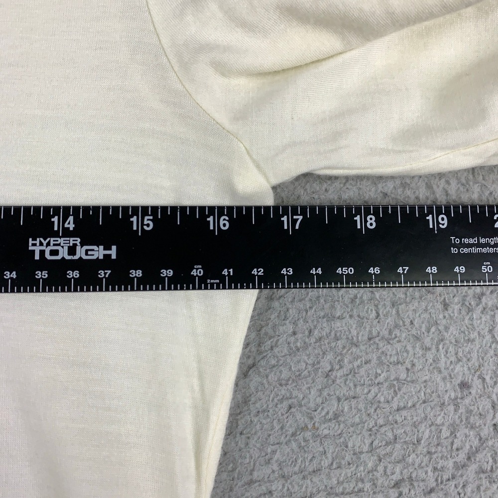 Unbound Merino Long Sleeve V-Neck T-Shirt Womens Medium M Ivory Cream Wool Layer - Picture 7 of 9